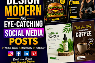design modern social media posts for instagram and facebook