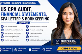 do US CPA audit, financial statements, CPA letters and bookkeeping