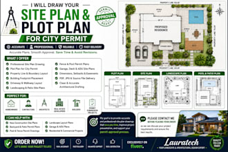 draw your site plan and plot plan for city permit