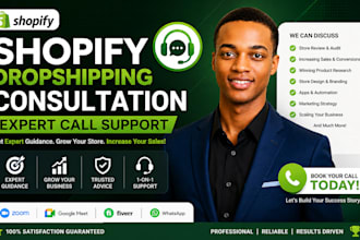 provide shopify dropshipping consultation and expert call support