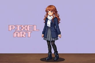 draw pixel art character, sprite, 2d retro art, animation