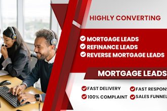 provide mortgage refinance live transfer leads reverse mortgage, fha, va leads