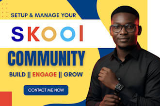 grow skool community setup skool online community skool community manager