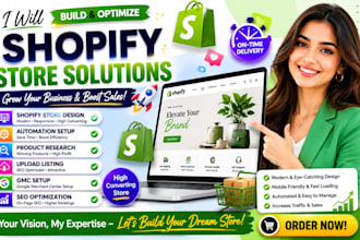 shopify store design automation product research upload listing gmc setup seo
