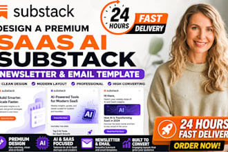 design a premium saas ai substack newsletter and email template