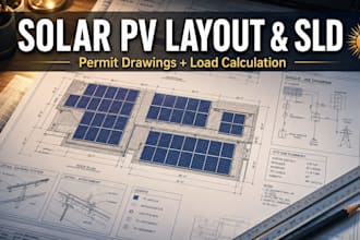 design solar pv layout and single line diagram with structural load calculation