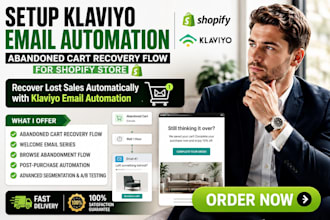 setup klaviyo email automation abandoned cart recovery flow for shopify store