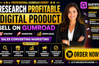 ressearch profitable digital product sell gumroad sales converting marketing