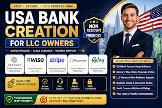 help set up your USA business bank account for llc