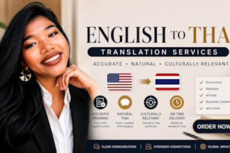 professionally translate english to thai accurately and naturally