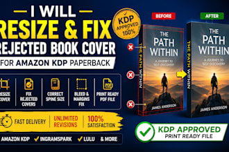 format and resize book cover for KDP, lulu and ingram spark