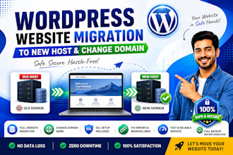 migrate wordpress website to new host change domain name