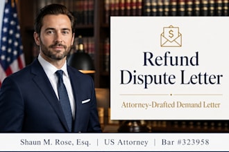 write a powerful refund dispute letter as a licensed US attorney