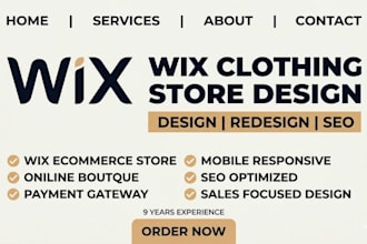 design a high converting wix clothing store website that drives sales