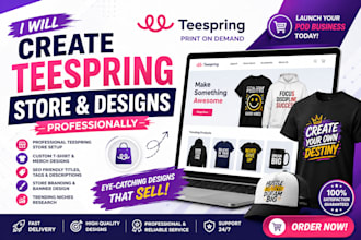 create teespring store and designs professionally