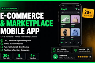 build your ecommerce app or marketplace app with flutter
