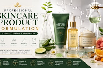 formulate face wash, serum, moisturizer skincare products