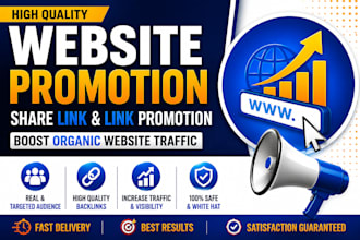 do website promotion share link link promotion,  boost organic traffic