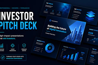 design a modern startup pitch deck for investors and fundraising