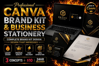 design professional canva brand kit and business stationary