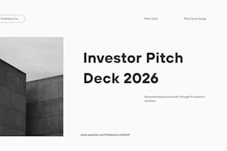 design a professional pitch deck and business presentation