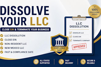 dissolve llc close ein and terminate US company for residents and non residents
