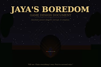 write a creative game design document gdd