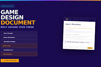 write a creative game design document gdd