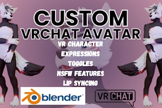 create custom vrchat avatar, vtuber, furry anime 3d model