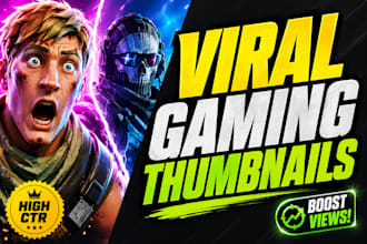 design viral youtube thumbnail or gaming thumbnail
