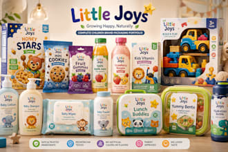 design a vibrant children product label that wins kids and parents
