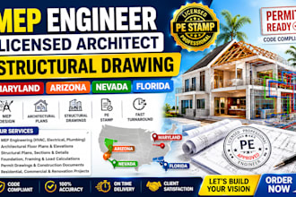 mep engineer license architect, structural drawing in maryland arizona nevada fl