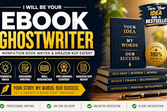 be your ebook ghostwriter, nonfiction book writer and amazon KDP writer fiction