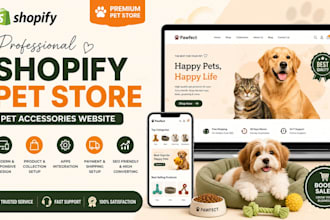 build a pet shopify store, shopify pet store, pet accessories website