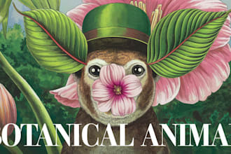 make animal or botanical unique illustration art