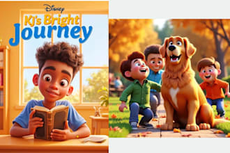 create children book 3d pixar illustration 3d disney picture storybook KDP