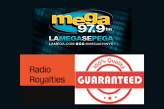 play your song on mega fm radio everyday for 30 days with royalties