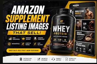 design fitness supplement amazon listing images and sports brand marketing