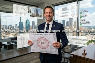 stamped permit drawing for residential and commercial city approvals in florida