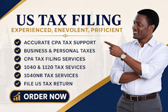 prepare and efile US tax returns 1040, 1040nr, 1120, 1065 and form 5472