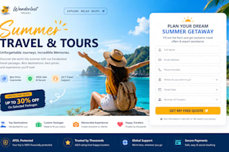 create summer travel and tour booking lead generation landing page