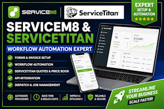 setup servicem8 forms invoices workflows and API