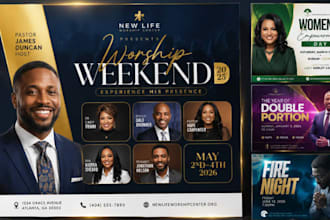 do exceptional church flyer, event flyer ,party flyer and worship posters design