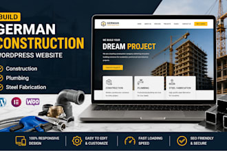build german construction wordpress plumbing steel fabrication website design
