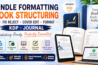 kindle formatting book structuring fix reject cover edit format kdp journal
