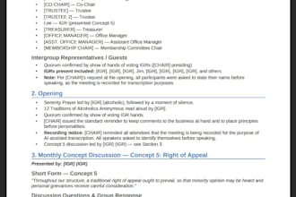 transcribe your meeting and deliver clean formatted minutes