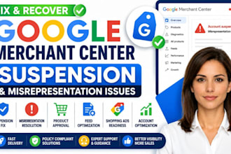 fix google merchant center suspension and misrepresentation issues