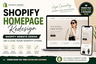 redesign shopify homepage shopify website design or clone your shopify store web