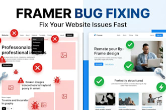 fix framer website bugs, errors and design issues