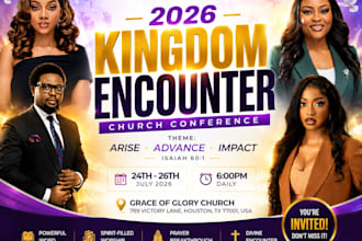 design modern church flyer, church conference poster and event banner